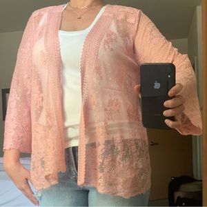 Pink Lace Cardigan